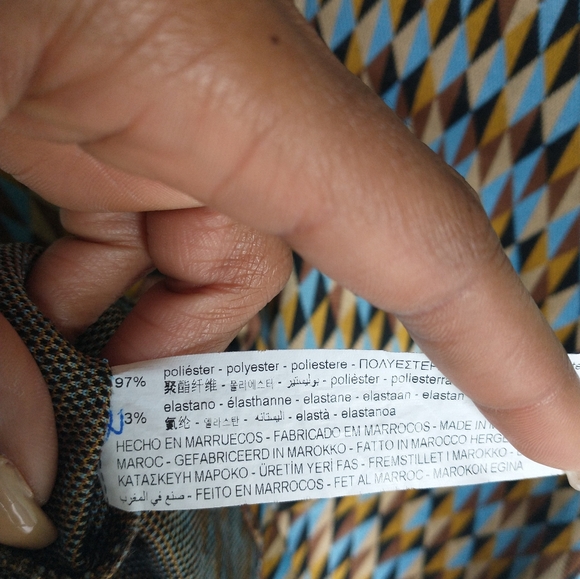 Women's blue, brown, black, tan printed Zara dress - Picture 11 of 11